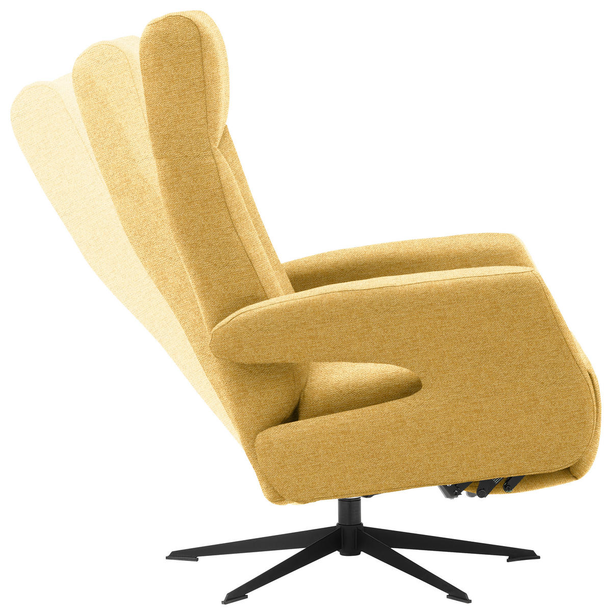RELAXSESSEL in Textil Currygelb  - Currygelb/Schwarz, Design, Textil/Metall (74/105/82cm) - Welnova