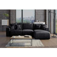 ECKSOFA in Samt Dunkelgrau  - Chromfarben/Dunkelgrau, KONVENTIONELL, Kunststoff/Textil (293/195cm) - Carryhome