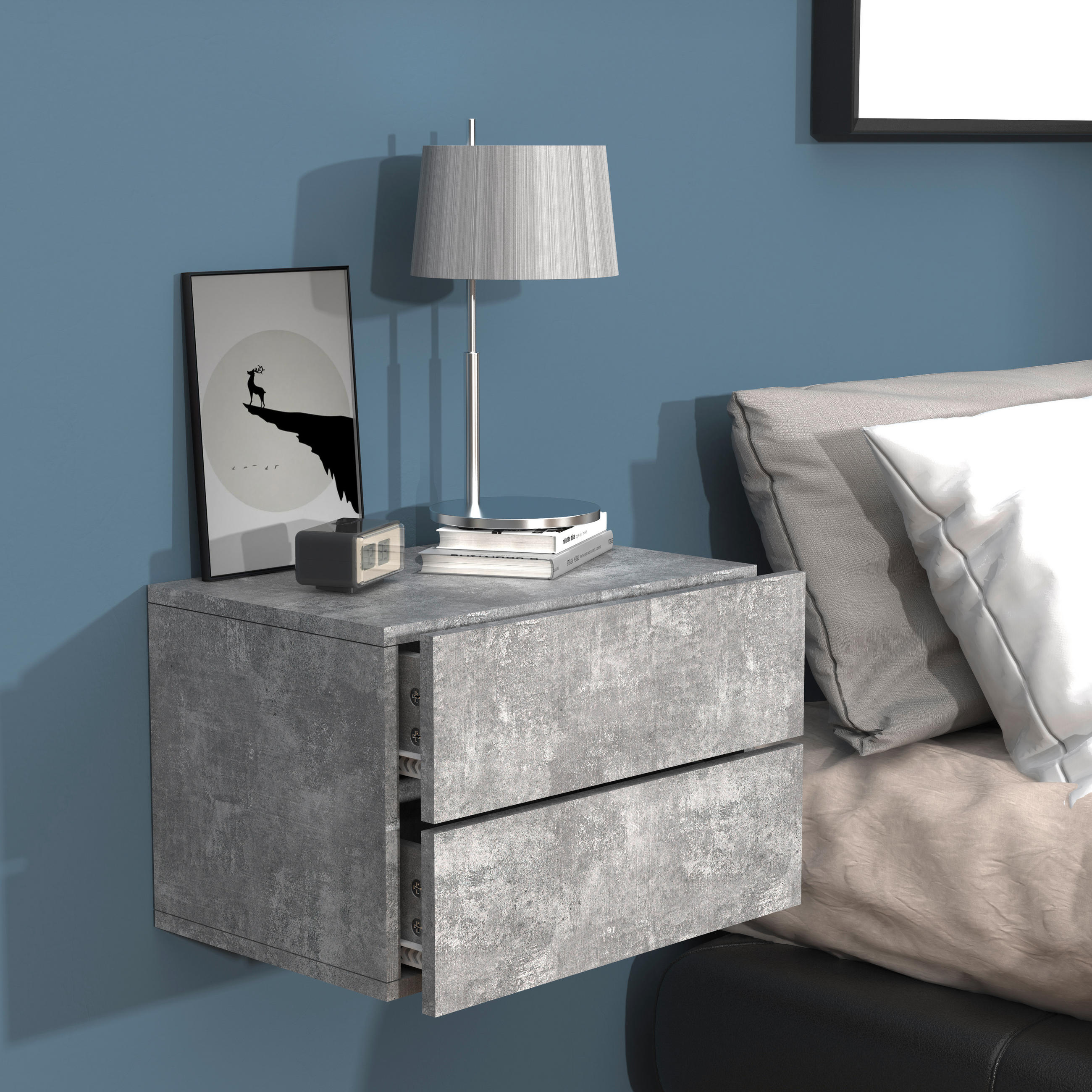 NACHTSCHRANK 45/30/32 cm  - Grau, MODERN, Holzwerkstoff (45/30/32cm) - MID.YOU