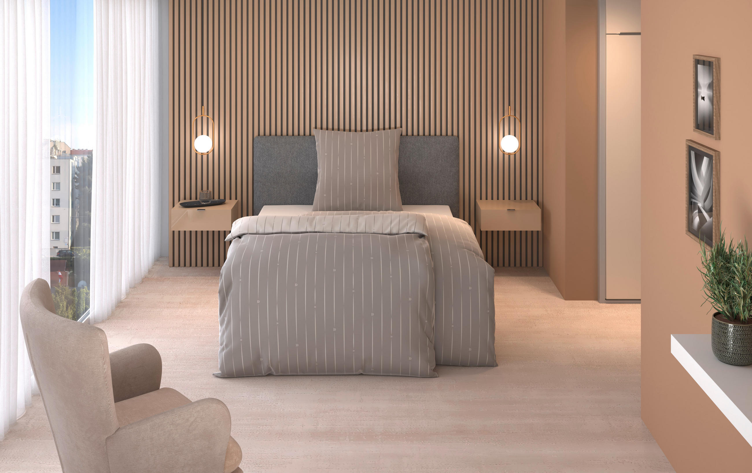 WENDEBETTWÄSCHE STRIPES DK Satin 135/200 cm  - Silberfarben, Design, Textil (135/200cm) - Dieter Knoll