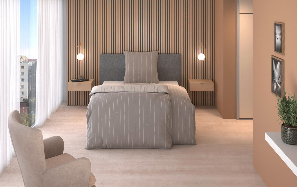 WENDEBETTWÄSCHE STRIPES DK Satin 135/200 cm  - Silberfarben, Design, Textil (135/200cm) - Dieter Knoll