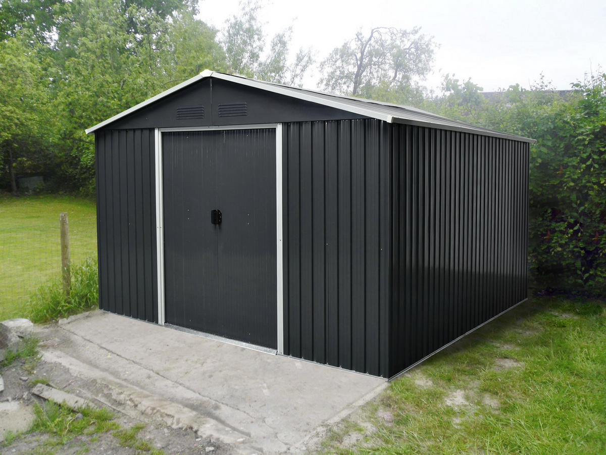 GERÄTEHAUS 301/214/367 cm  - Anthrazit/Weiß, Basics, Metall (301/214/367cm)