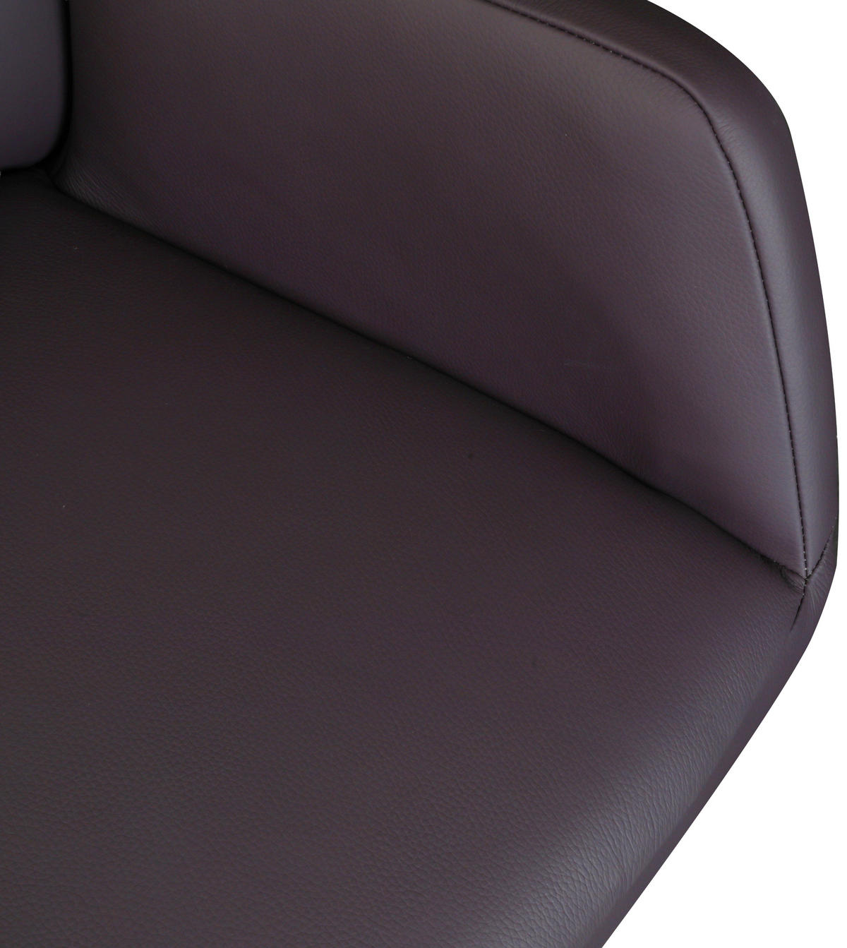 ARMLEHNSTUHL  Lederauswahl, Sitzfläche 360° drehbar, automatische Rückholfunktion  Echtleder  Aubergine  - Aubergine/Schwarz, Design, Leder/Metall (62,5/86,5/67cm) - Milino