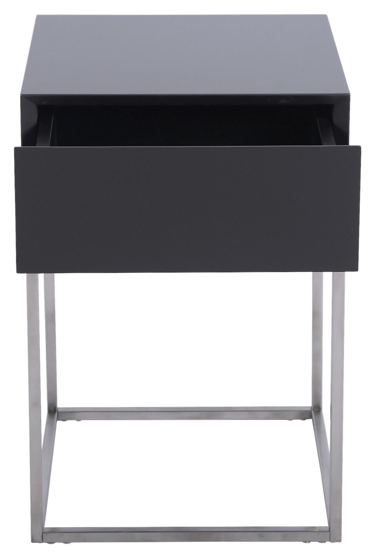 NACHTKÄSTCHEN 40/62/40 cm  in Anthrazit, Silberfarben  - Anthrazit/Silberfarben, Basics, Holzwerkstoff/Metall (40/62/40cm) - Xora