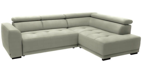 ECKSOFA in Chenille Creme 284/205 cm - Creme/Schwarz, Design, Kunststoff/Textil (284/205cm) - Xora
