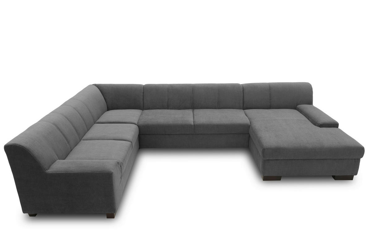 WOHNLANDSCHAFT Anthrazit Webstoff  - Wengefarben/Anthrazit, Design, Holz/Textil (212/328/153cm) - MID.YOU