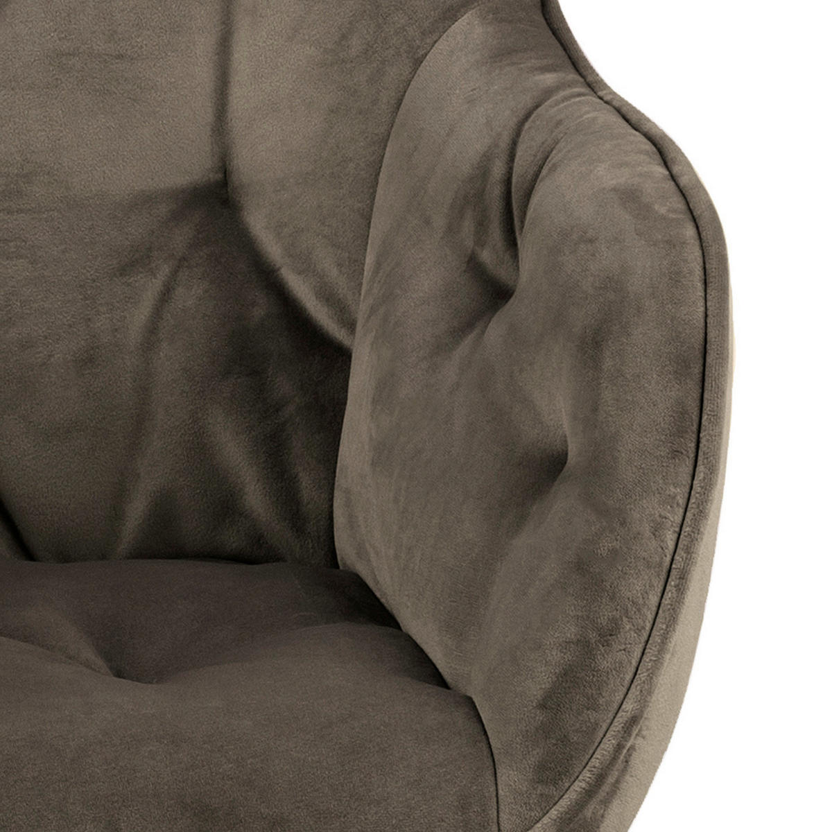 ARMLEHNSTUHL  in Samt  - Beige/Schwarz, Design, Textil/Metall (58/83/55cm) - MID.YOU