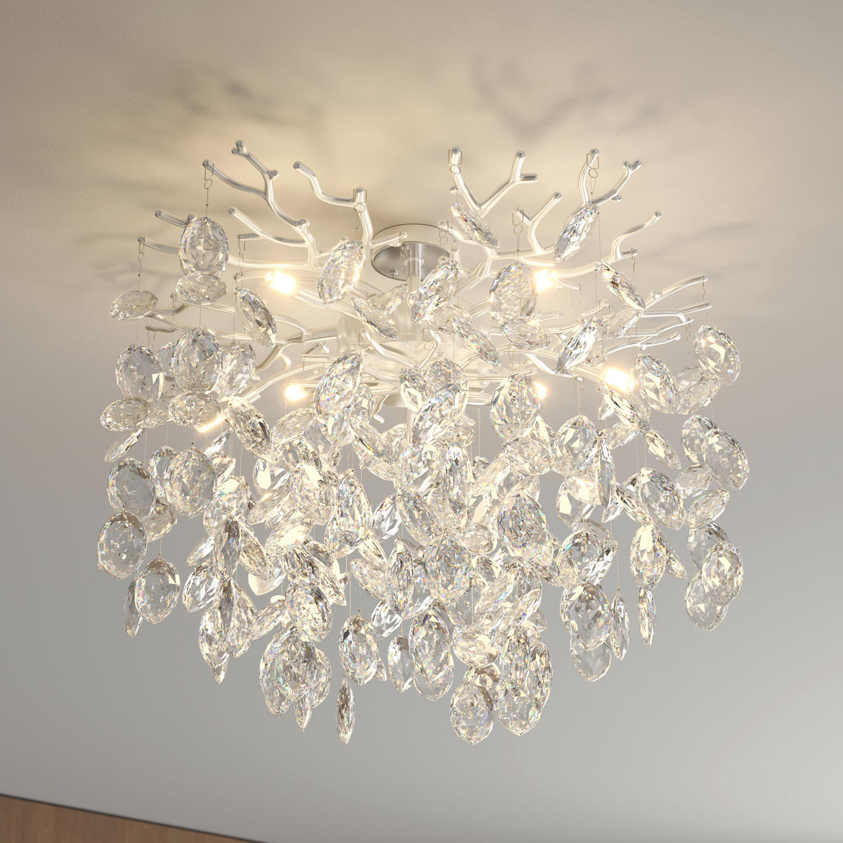 STROPNÍ SVÍTIDLO, 49/43 cm  - čiré, Konvenční, kov/sklo (49/43cm) - Glandor