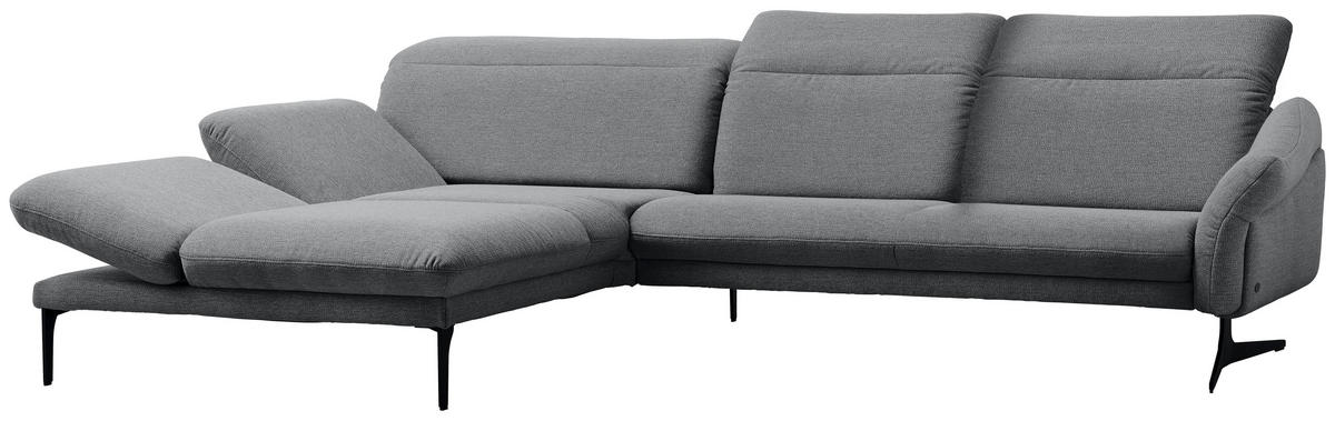 ECKSOFA in Webstoff Hellgrau  203/299 cm  - Anthrazit/Hellgrau, Design, Textil/Metall (203/299cm) - Himolla