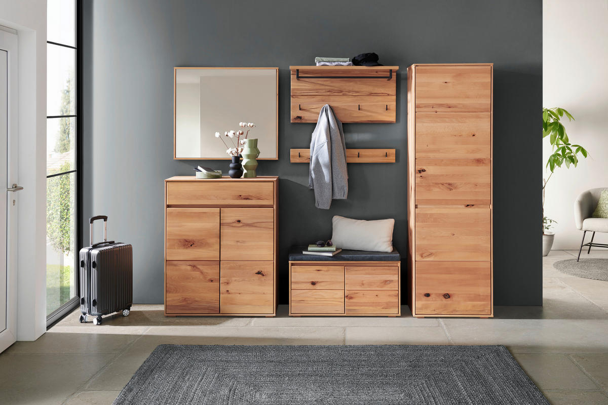 SCHUHSCHRANK Wildkernbuche furniert, massiv Kernbuche  - Kernbuche, Natur, Holz/Holzwerkstoff (85/105/38cm) - Cantus