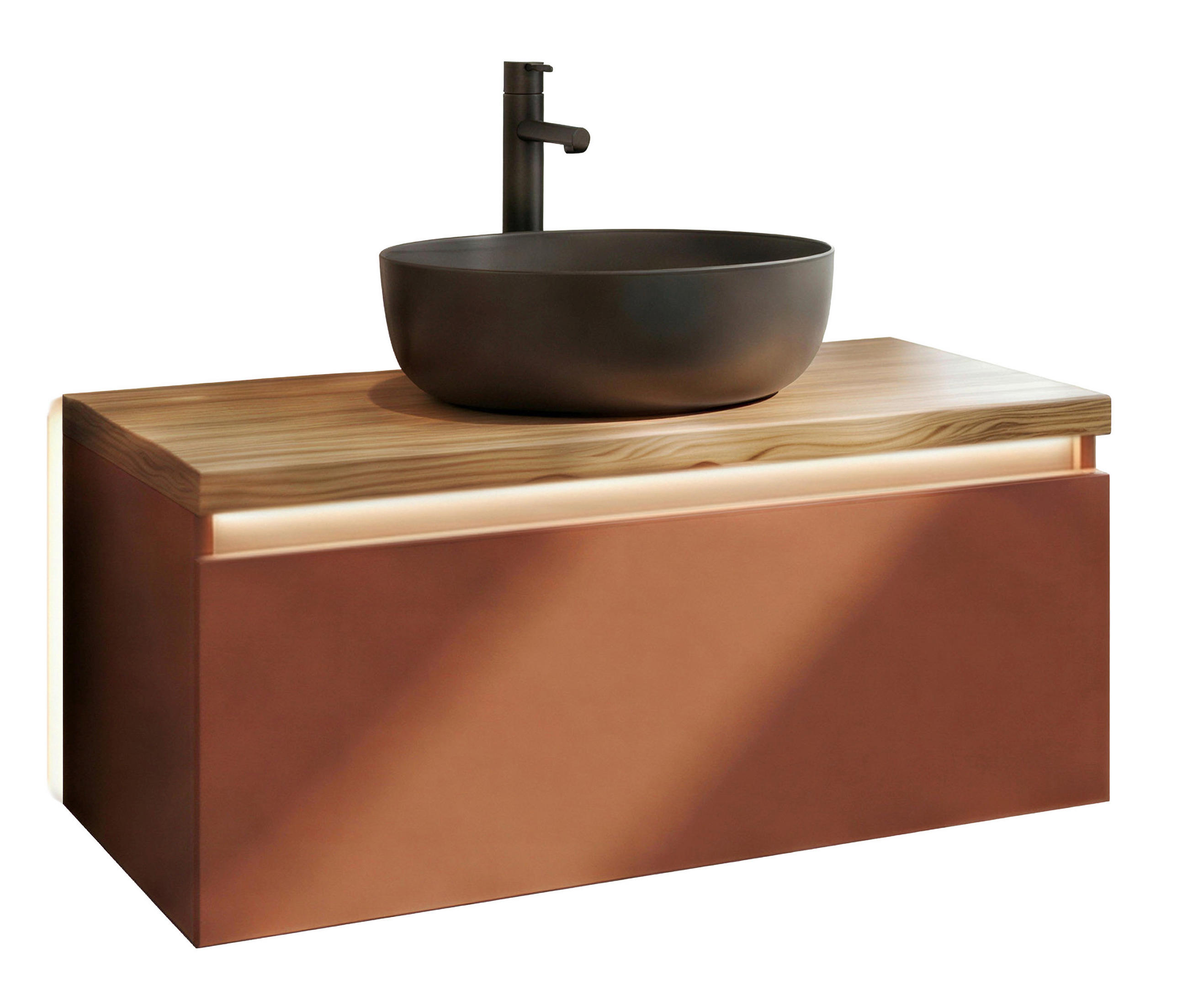 Dieter Knoll Waschtischkombi Ponte Rot, Schwarz, 80.8 cm
