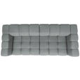 BIGSOFA  in Flachgewebe, Leinenoptik Silberfarben  - Silberfarben/Schwarz, Design, Textil/Metall (262/66/113cm) - Belluti