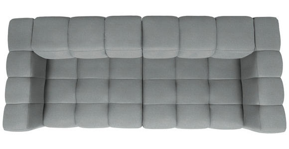 BIGSOFA  in Flachgewebe, Leinenoptik Silberfarben  - Silberfarben/Schwarz, Design, Textil/Metall (262/66/113cm) - Belluti