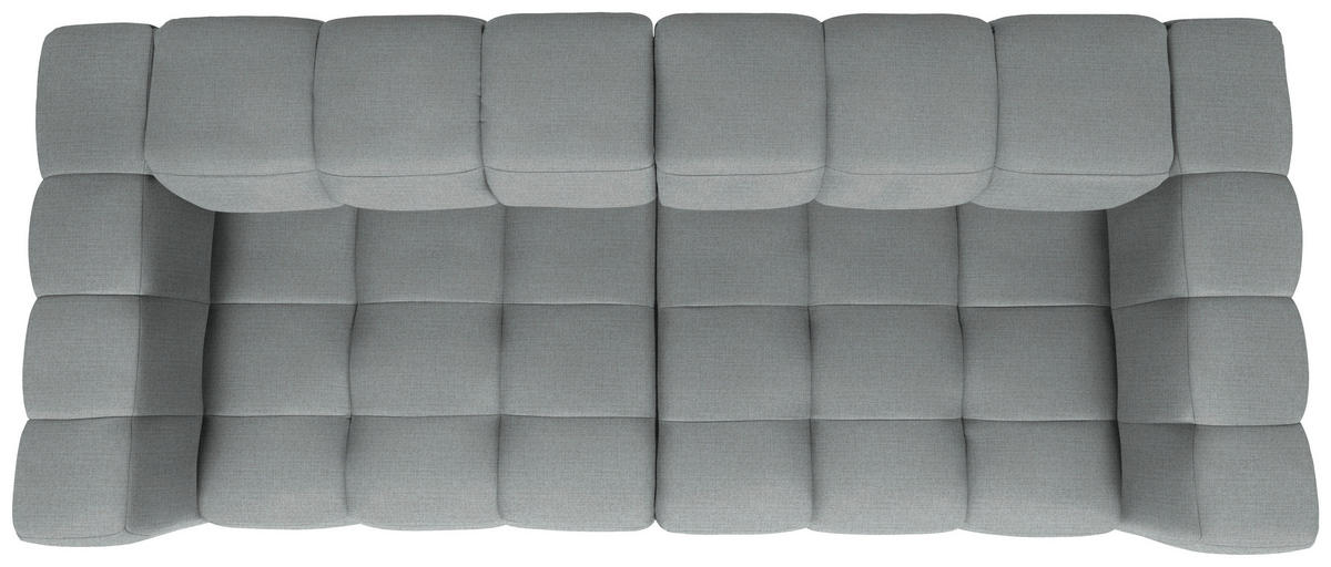 BIGSOFA  in Flachgewebe, Leinenoptik Silberfarben  - Silberfarben/Schwarz, Design, Textil/Metall (262/66/113cm) - Belluti