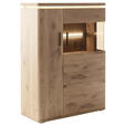HIGHBOARD  90/124/38 cm  - Eichefarben/Anthrazit, KONVENTIONELL, Glas/Holzwerkstoff (90/124/38cm) - Cantus