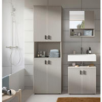 BADEZIMMER 3-teilig  in 120 cm  - Kaschmir/Schwarz, Trend, Glas/Holzwerkstoff (120cm) - MID.YOU