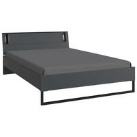 BETT 140/200 cm  in Graphitfarben  - Schwarz/Graphitfarben, Design, Metall (140/200cm) - Carryhome