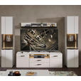 WOHNWAND  in Hellgrau, Sahara  300/204/45 cm  - Hellgrau/Schwarz, Design, Glas/Holzwerkstoff (300/204/45cm) - Novel