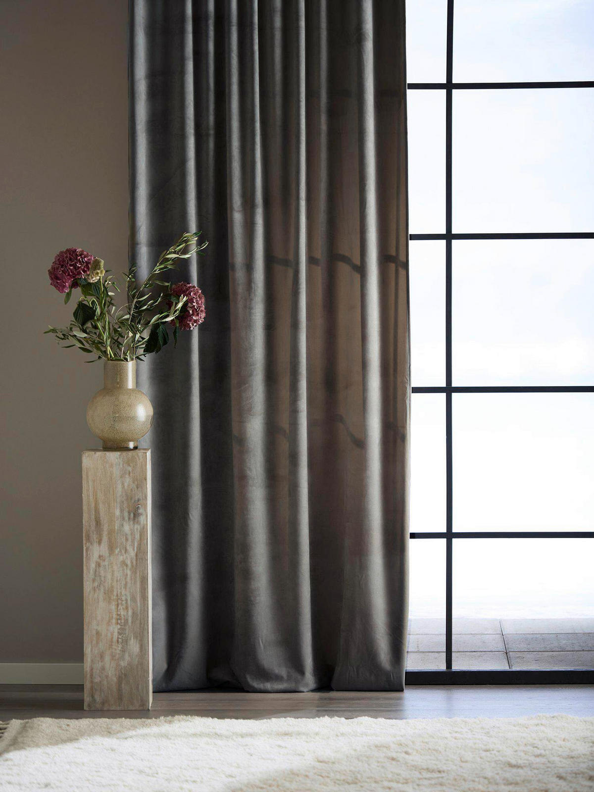 FERTIGVORHANG  black-out (lichtundurchlässig)   135/280 cm 2 Stück  - Anthrazit, Basics, Textil (135/280cm) - Svanefors