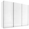 SCHWEBETÜRENSCHRANK 249/222/68 cm 3-türig Weiß, Chromfarben, Weiß Hochglanz  - Chromfarben/Weiß Hochglanz, MODERN, Holzwerkstoff/Metall (249/222/68cm) - Moderano
