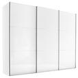 SCHWEBETÜRENSCHRANK 298/222/68 cm 3-türig Weiß, Chromfarben, Weiß Hochglanz  - Chromfarben/Weiß Hochglanz, MODERN, Holzwerkstoff/Metall (298/222/68cm) - Moderano