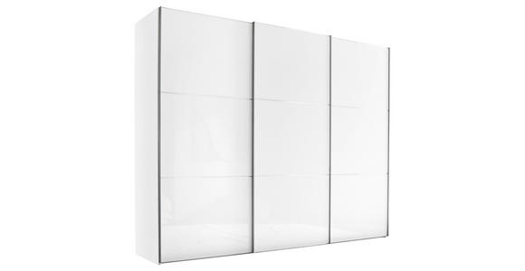 SCHWEBETÜRENSCHRANK 298/222/68 cm 3-türig Weiß, Chromfarben, Weiß Hochglanz - Chromfarben/Weiß Hochglanz, MODERN, Holzwerkstoff/Metall (298/222/68cm) - Moderano