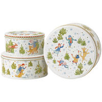 KEKSDOSENSET Sammelkollektion 2025 - Weihnachtsspiele 3-teilig  - Multicolor/Weiß, Basics, Keramik (24,5/24,5/12,7cm) - Hutschenreuther