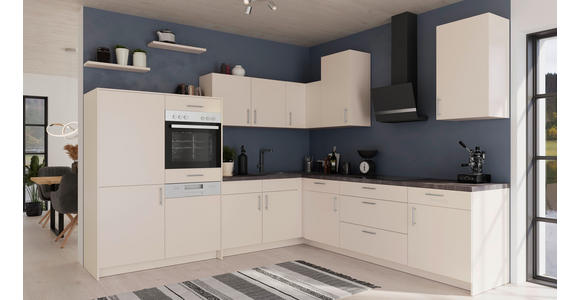 ECKKÜCHE 289/278 cm  in Magnolie  - Edelstahlfarben/Magnolie, Design, Holzwerkstoff/Metall (289/278cm) - Xora