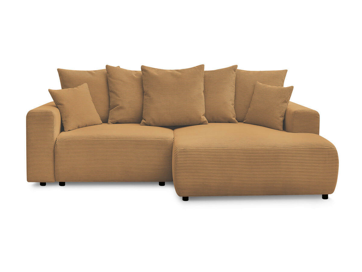ECKSOFA Ottomane rechts  ATILLA Gelb Cord  - Gelb/Schwarz, MODERN, Kunststoff/Textil (244/149cm)