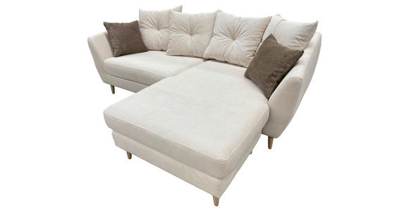 ECKSOFA Naturfarben Feincord  - Buchefarben/Naturfarben, KONVENTIONELL, Holz/Textil (211/154cm) - Carryhome
