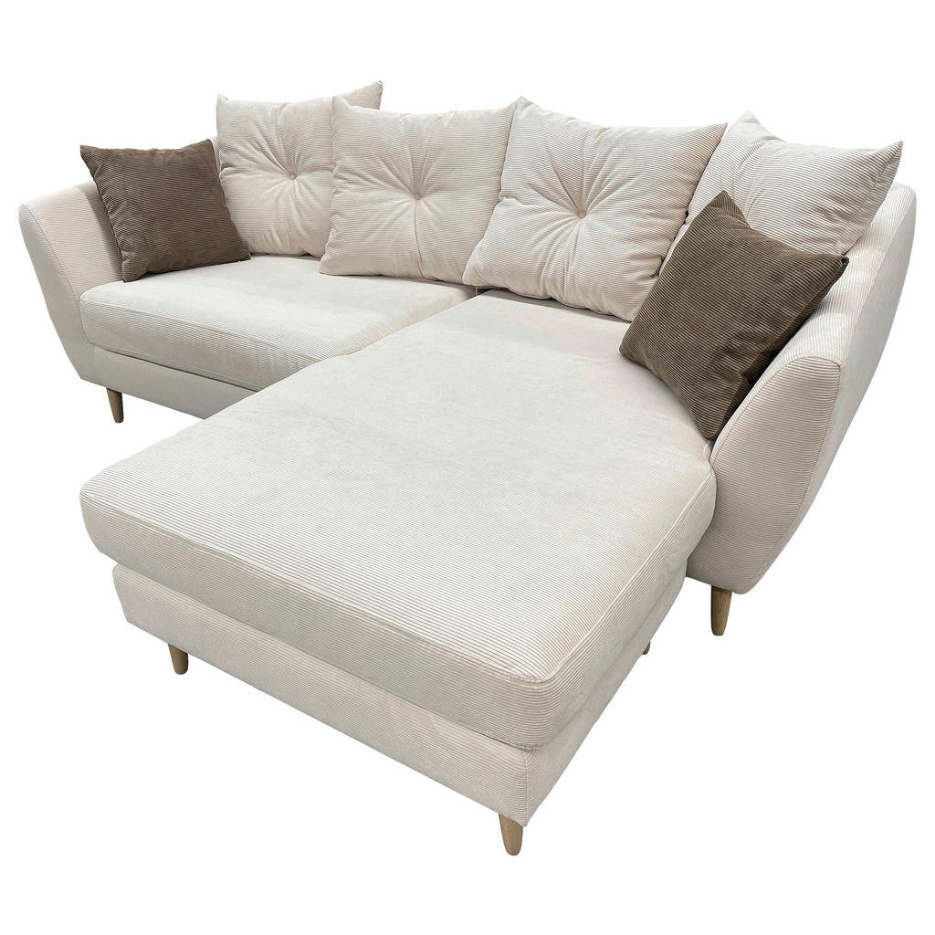 Thumbnail - Carryhome Ecksofa, Natur, Textil, Buche, massiv, 2-3-Sitzer, Füllung: Schaumstoffflocken,Schaumstoffflocken, Ottomane re...