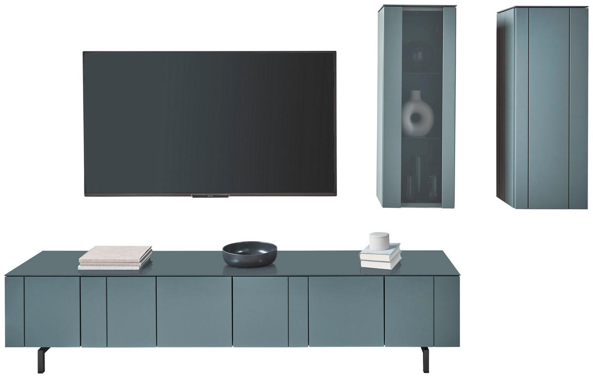 SZEKRÉNYSOR zöld  - antracit/zöld, Design, faalapú anyag/üveg (218/185/45cm) - Johann Jakob