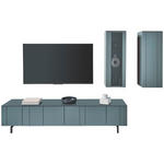 WOHNWAND in Grün 218/185/45 cm - Anthrazit/Grün, Design, Glas/Holzwerkstoff (218/185/45cm) - Johann Jakob