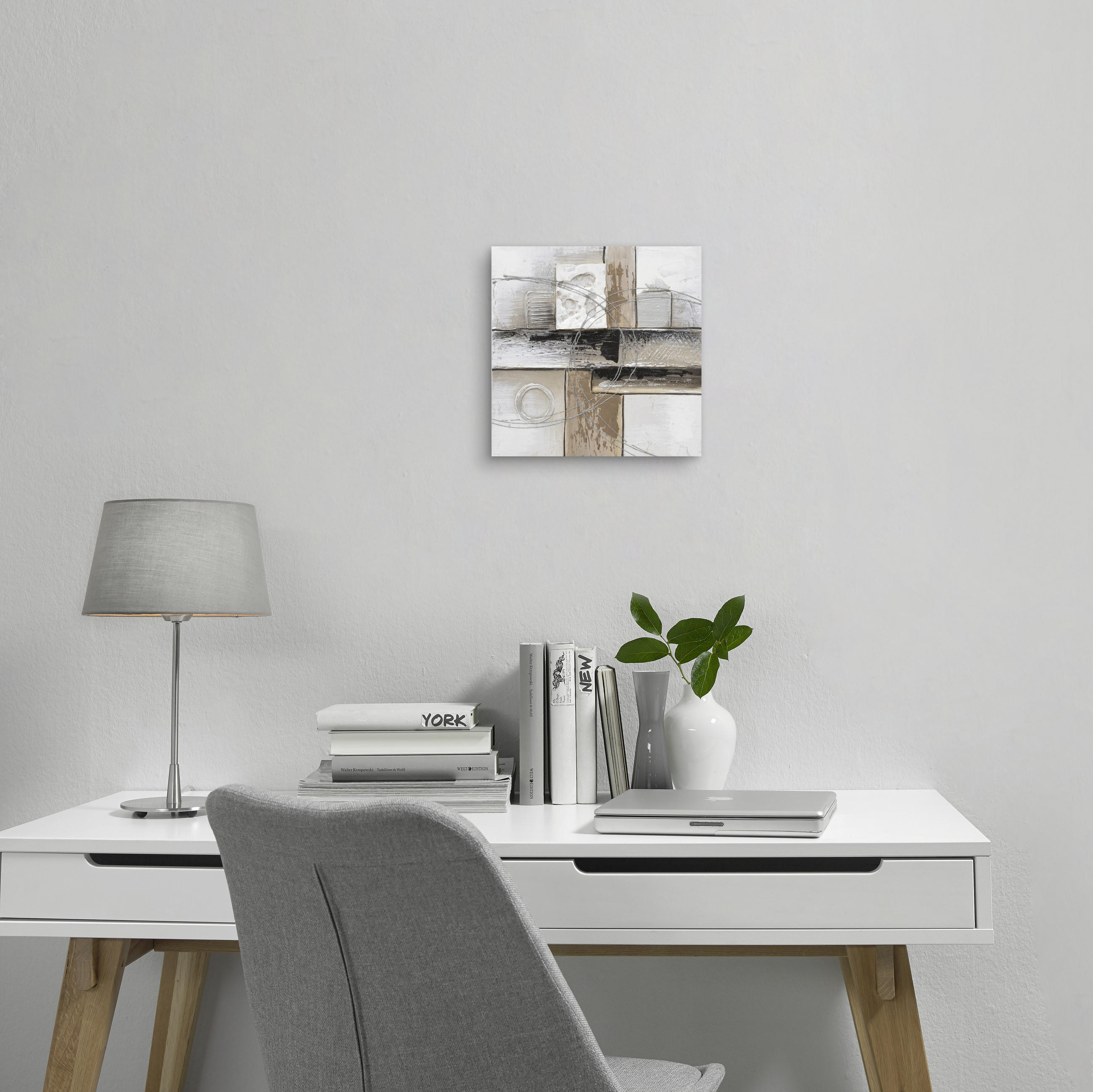 ULJENA SLIKA  30/30 cm       - bijela/siva, Design, drvo/tekstil (30/30cm) - Monee