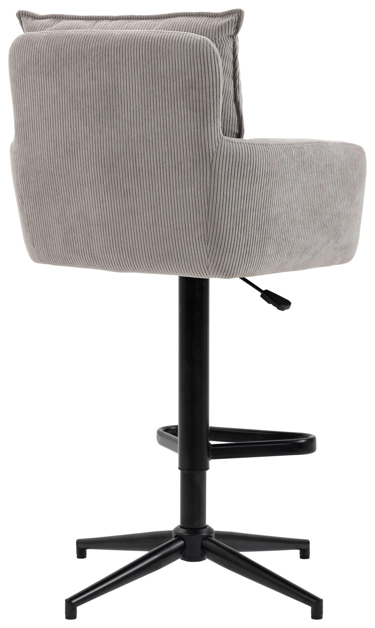 BARHOCKER Cord Taupe Eisen Stoffauswahl, Sitzfläche 360° drehbar, inklusive Armlehnen  - Taupe/Schwarz, Design, Textil/Metall (54/98-120/58cm) - Novel