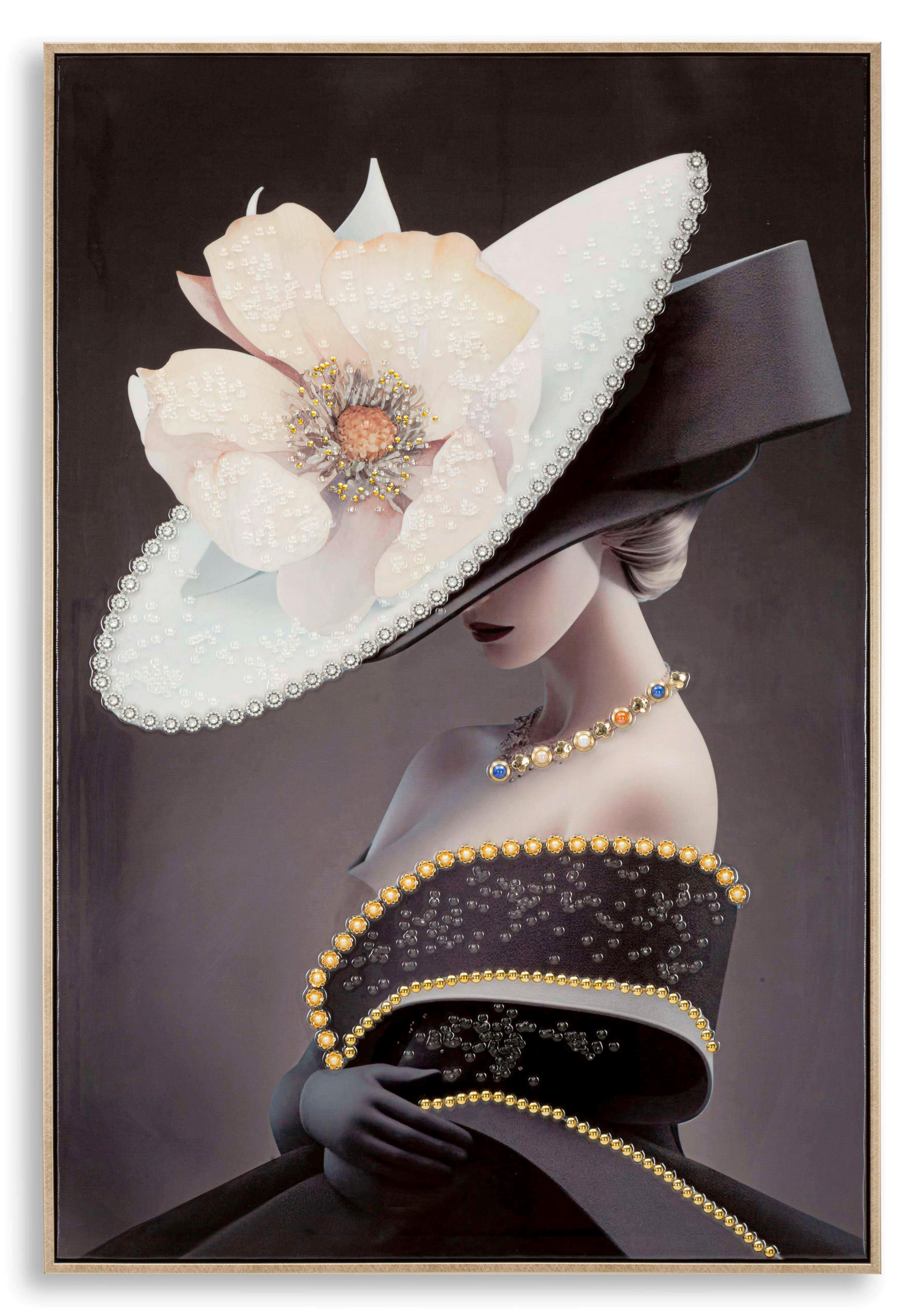 LEINWANDBILD Frauen  - Goldfarben, Basics, Holz/Textil (62/92/4cm)