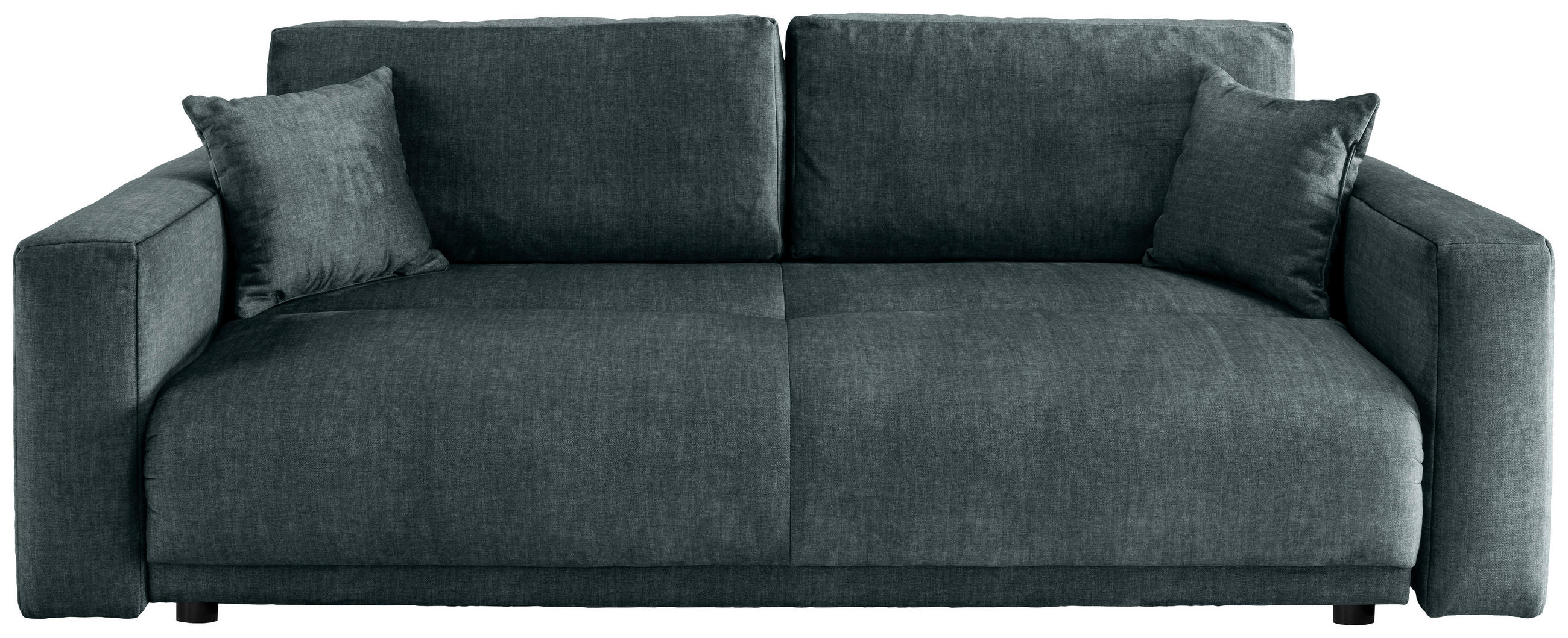 SCHLAFSOFA in Velours Blau  - Blau/Schwarz, Modern, Kunststoff/Textil (245/86/126cm) - Livetastic