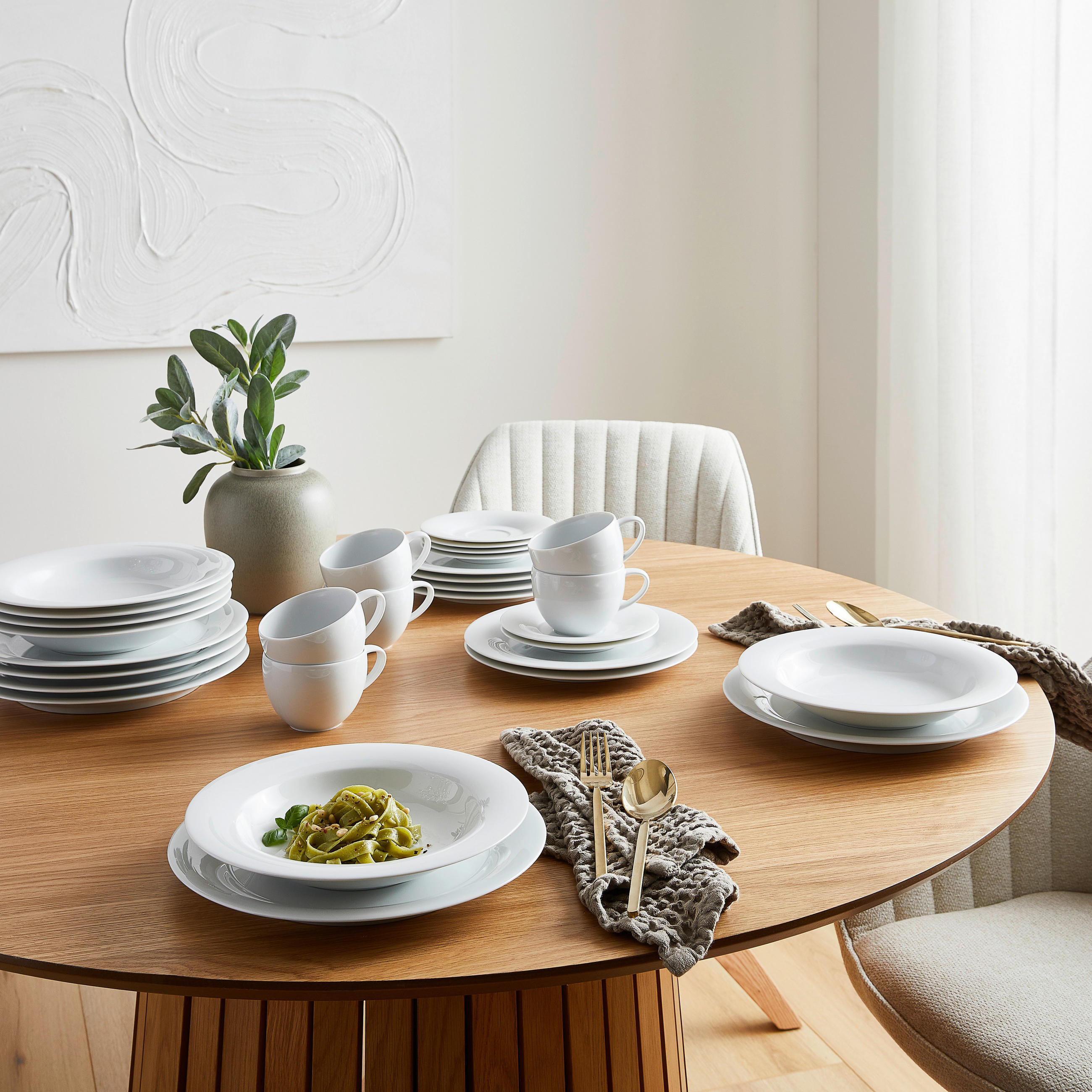 KOMBISERVICE Weiß 30-teilig Yono Novo  - Weiß, Basics, Keramik (40/40/30cm) - Rosenthal