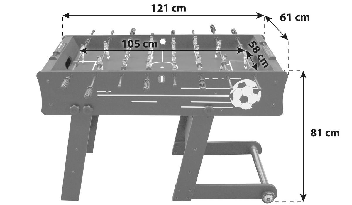 TISCHFUßBALL SKORPION KICK - Schwarz, MODERN, Holz (121/61/81cm) - Ambia Garden