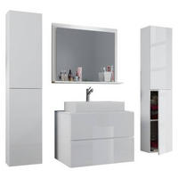 BADEZIMMER 5-teilig  in 147 cm  - Weiß, MODERN, Glas/Keramik (147cm) - MID.YOU