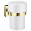 ZAHNPUTZBECHER  - Goldfarben/Weiß, Basics, Keramik/Metall (7,5/9,8/9,3cm) - Smedbo