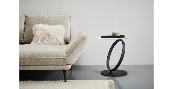 BEISTELLTISCH 50/50/54 cm Schwarz, Weiß rund  - Schwarz/Weiß, Design, Glas/Keramik (50/50/54cm) - Dieter Knoll