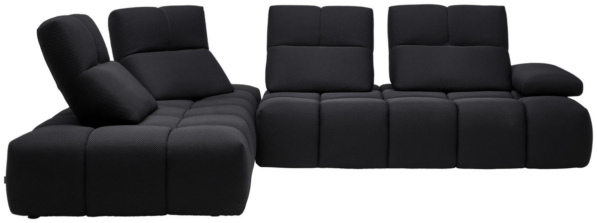 ECKSOFA Struktur Schwarz  - Schwarz, Design, Kunststoff/Textil (233/313cm) - Belluti