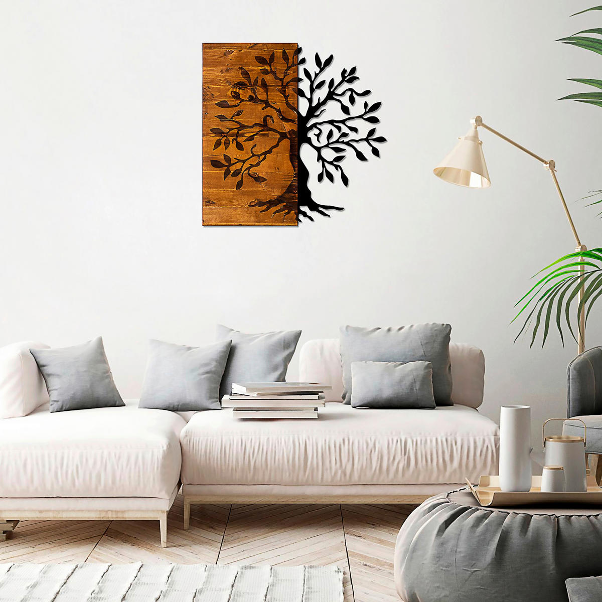 OBJEKTBILD 58/58 cm    - Schwarz/Braun, Basics, Holzwerkstoff (58/58cm)