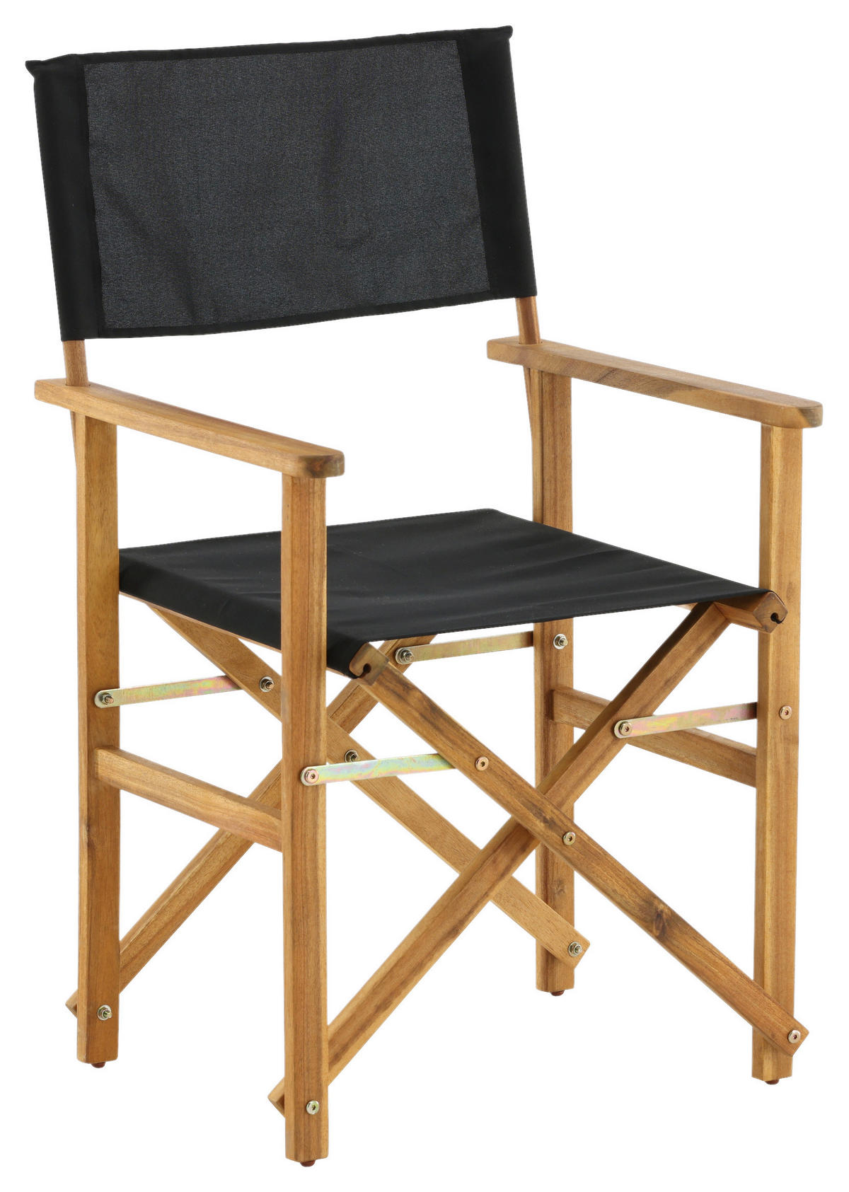 KLAPPSTUHL Textilgeflecht Akazie massiv Schwarz, Akaziefarben  - Schwarz/Akaziefarben, KONVENTIONELL, Holz/Textil (53/90/55cm) - Gardenson