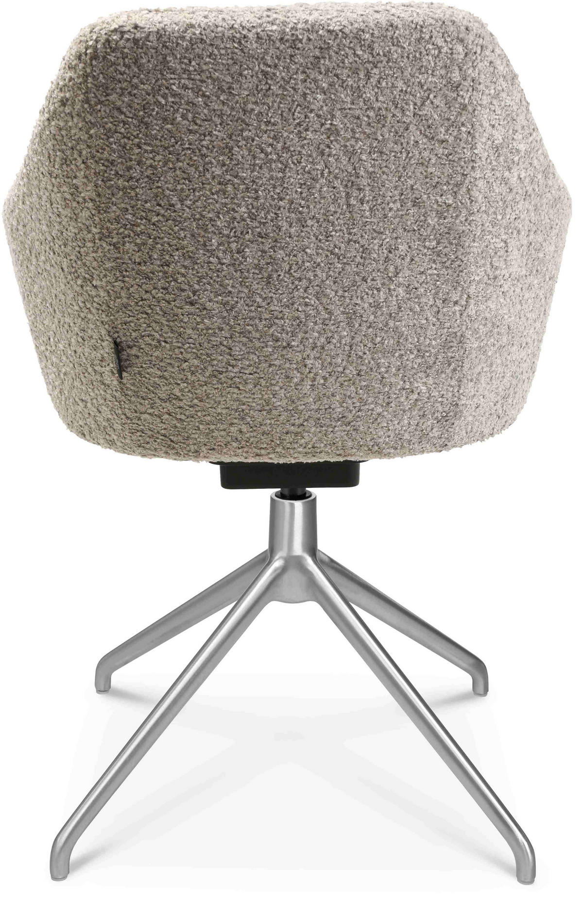 ARMLEHNSTUHL  in Aluminium Bouclé  - Greige/Alufarben, Design, Textil/Metall (58/81,5-84,5/60cm) - Johann Jakob