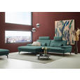 ECKSOFA  in Chenille, Flachgewebe Opal  180/284 cm  - Opal/Schwarz, Design, Textil/Metall (180/284cm) - Dieter Knoll