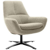 SESSEL in Bouclé Beige  - Beige/Schwarz, Modern, Textil/Metall (81/92/83cm) - Trendmanufaktur