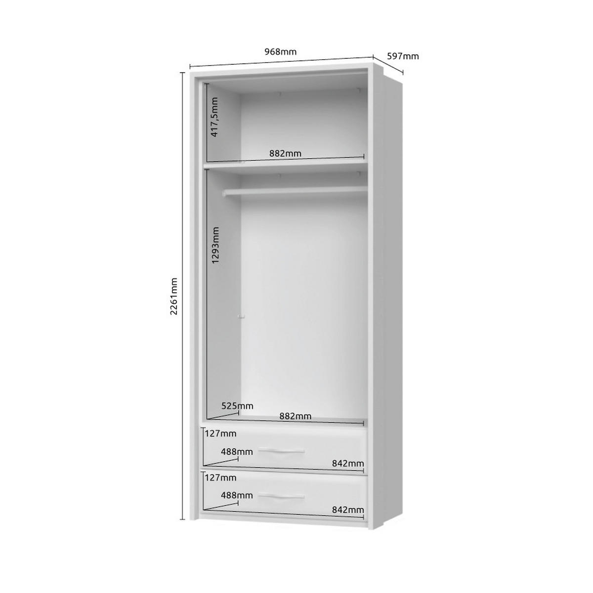 ORMAR SA KLASIČNIM VRATIMA bež  97/226/60 cm  - bež, Dizajnerski, metal/pločasti materijal (97/226/60cm)