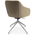 ARMLEHNSTUHL  in Aluminium Echtleder pigmentiert  - Beige/Alufarben, Design, Leder/Metall (58/81,5-84,5/60cm) - Johann Jakob